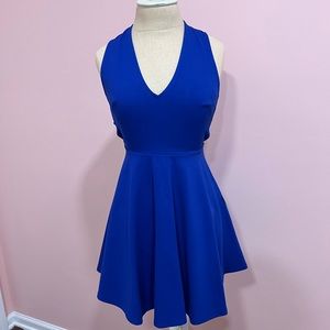 Lulu’s Going Steady Skater Backless Dress (Royal Blue)